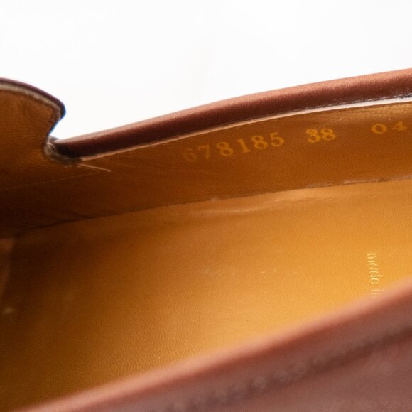 Gucci Leather & GG Logo Canvas Heeled 100 Loafers (IT/EU 38, US 7.5 - 8) - Picture 9 of 16